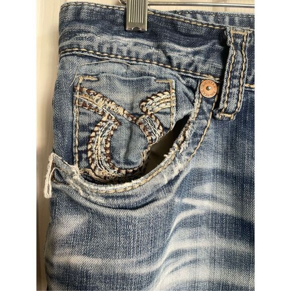 Big Star Mens  Blue Distressed Five Pocket Denim Boot Cut Jeans Size 32R - Picture 15 of 15